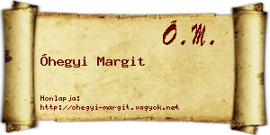 Óhegyi Margit névjegykártya